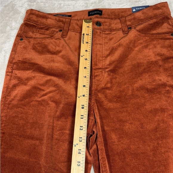 NWT Talbots Stretch Corduroy High Waist Straight Rust Brown Pants Size 10 - Picture 6 of 14